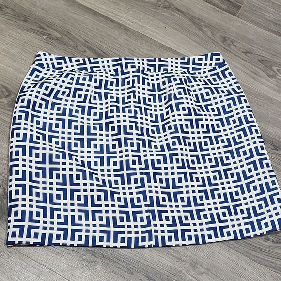 Loft Blue/White Unlined Mini Skirt - Picture 6 of 6